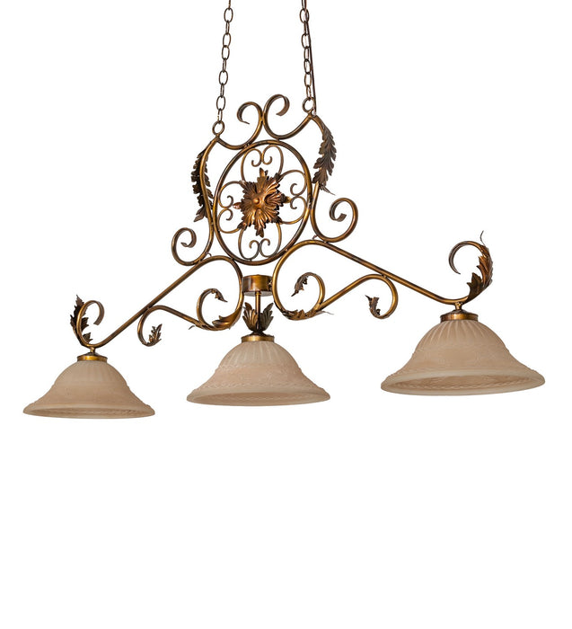 Meyda Tiffany 276474 Three Light Island Pendant, Lt Burnished Transparent Gold
