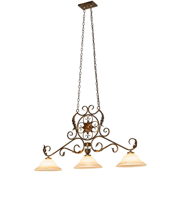 Meyda Tiffany 276474 Three Light Island Pendant, Lt Burnished Transparent Gold