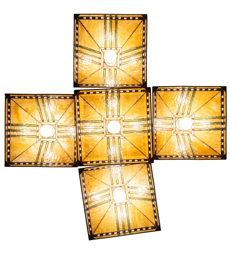 Meyda Tiffany 278837 Five Light Chandelier, Craftsman Brown