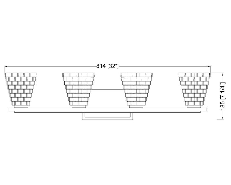 Z-Lite 7514-4V-MGLD Four Light Vanity, Modern Gold