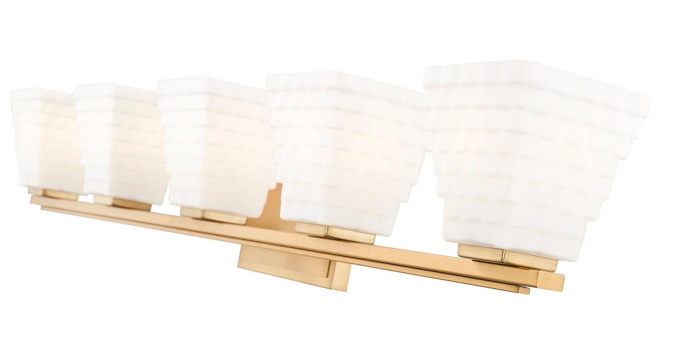 Z-Lite 7514-5V-MGLD Five Light Vanity, Modern Gold