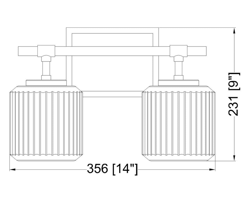 Z-Lite 7515-2V-MB Two Light Vanity, Matte Black