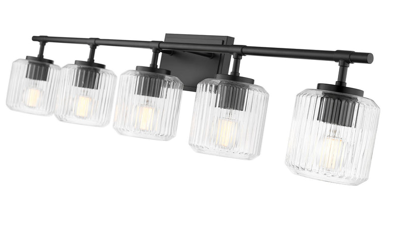 Z-Lite 7515-5V-MB Five Light Vanity, Matte Black