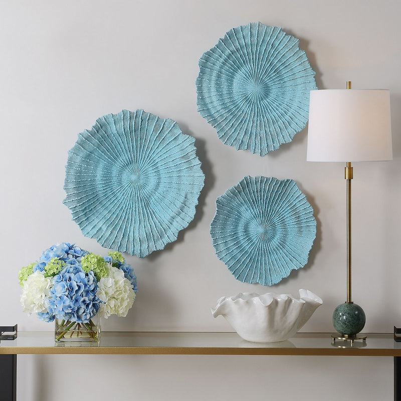 Uttermost 04378 Wall Decor Set/3, Ocean Blue