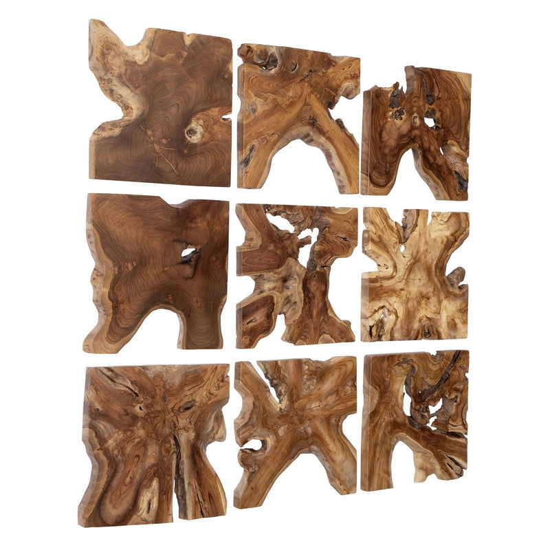Uttermost 04379 Wall Decor Set/9, Natural Teak Wood