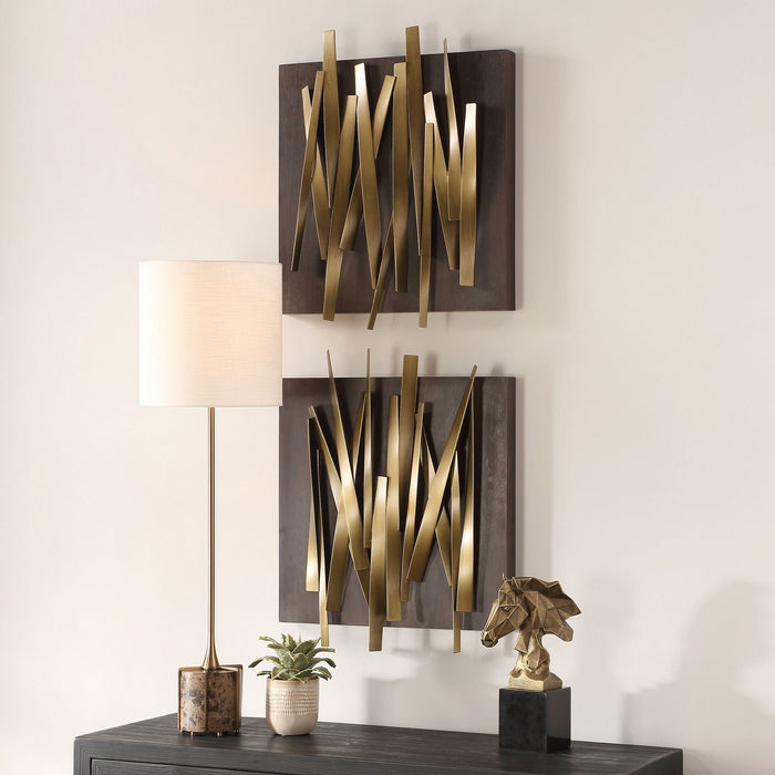 Uttermost 04382 Wall Decor Set/2, Antique Gold