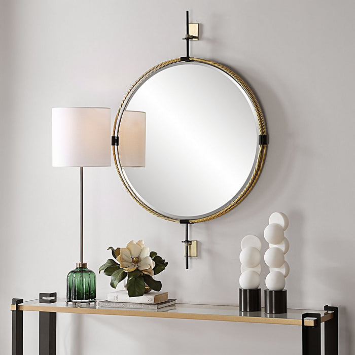 Uttermost 08215 Mirror, Antique Brass