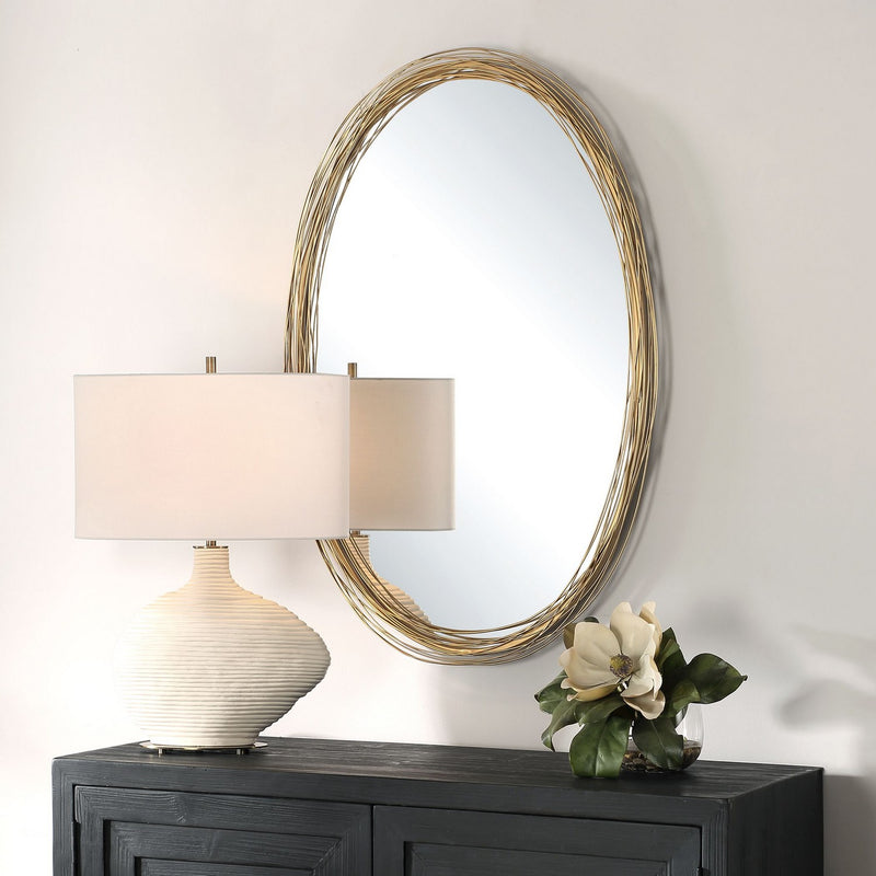 Uttermost 08226 Mirror, Brushed Gold