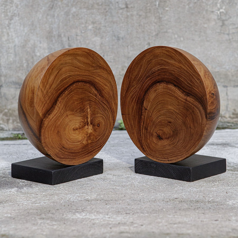 Uttermost 17128 Bookends Set/2, Natural Teak