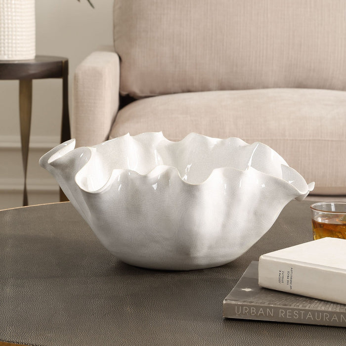 Uttermost 18184 Bowl, White Glaze