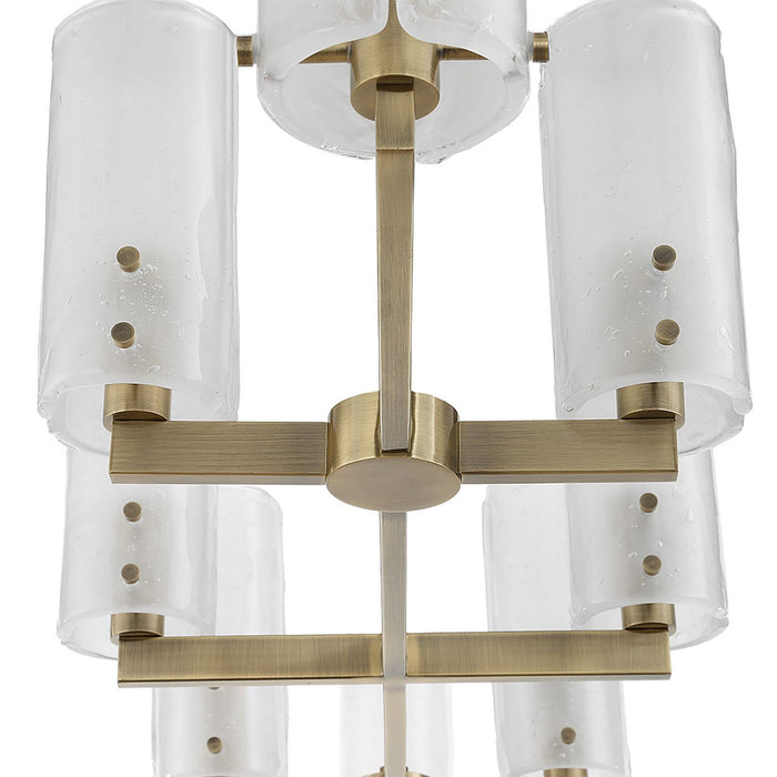 Uttermost 21392 Eight Light Linear Chandelier, Antique Brass