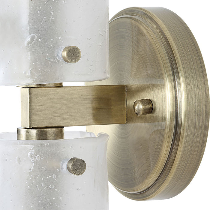 Uttermost 22588 Two Light Wall Sconce, Antique Brass