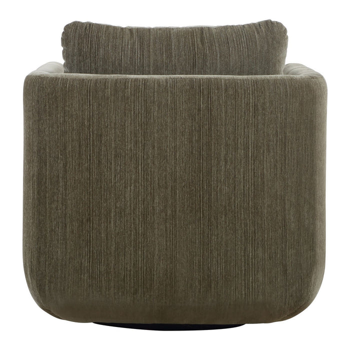 Uttermost 23879 Swivel Chair, Textured Chenille In Herb