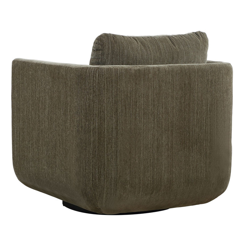 Uttermost 23879 Swivel Chair, Textured Chenille In Herb
