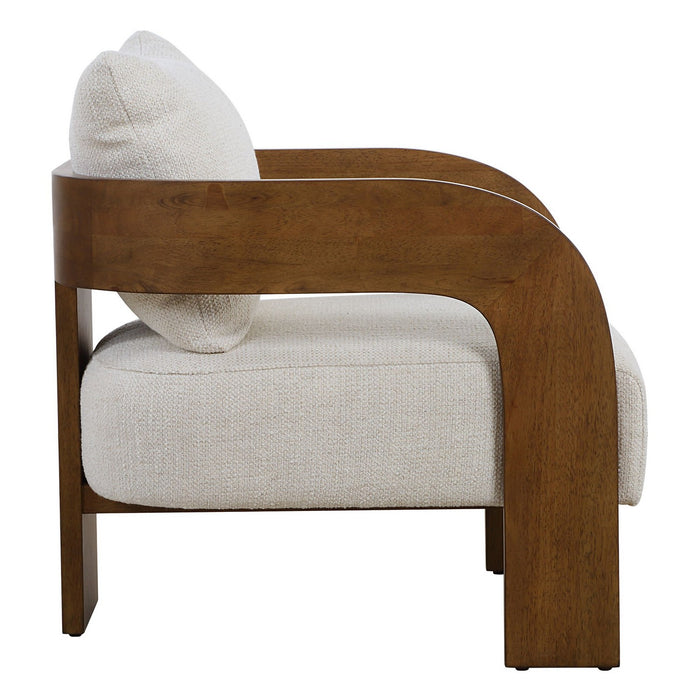Uttermost 23880 Accent Chair, Walnut Stained Oak