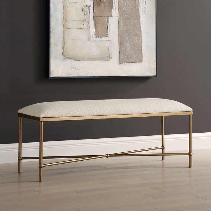 Uttermost 23886 Bench, Antique Gold