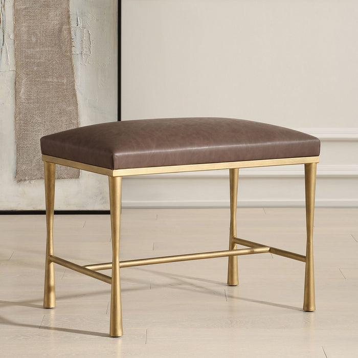 Uttermost 23893 Bench, Antiqued Gold