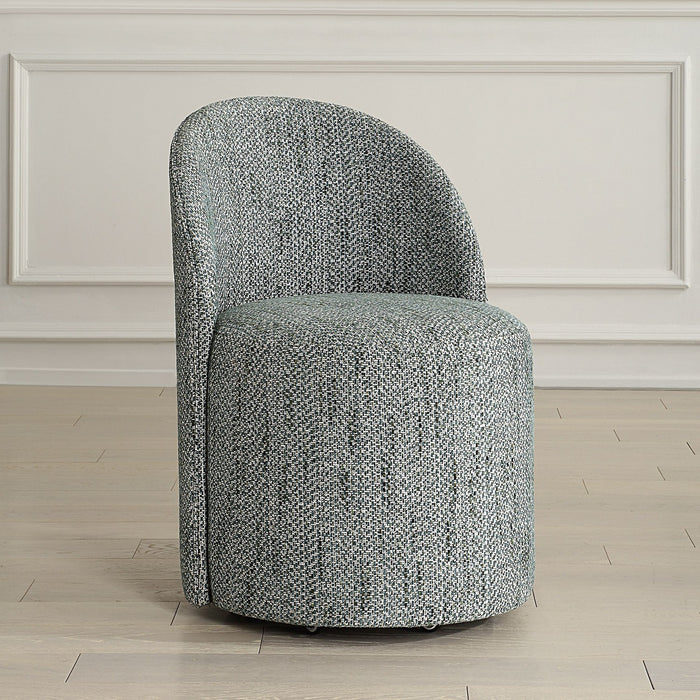 Uttermost 23902 Dining Chair, White And Teal