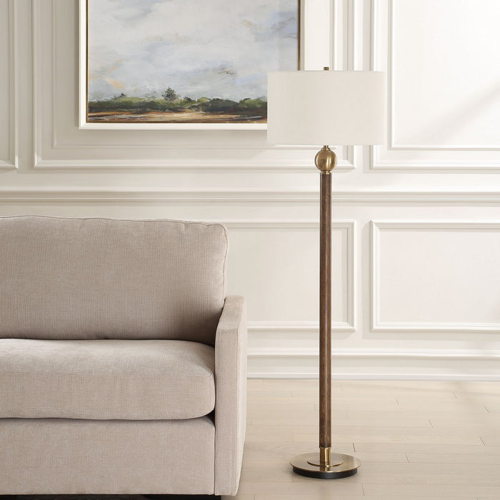 Uttermost 30448 One Light Floor Lamp, Dark Oak Wood