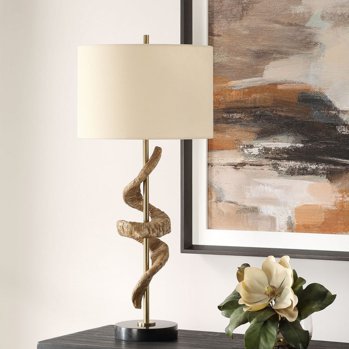 Uttermost 30456 One Light Table Lamp, Antique Brass