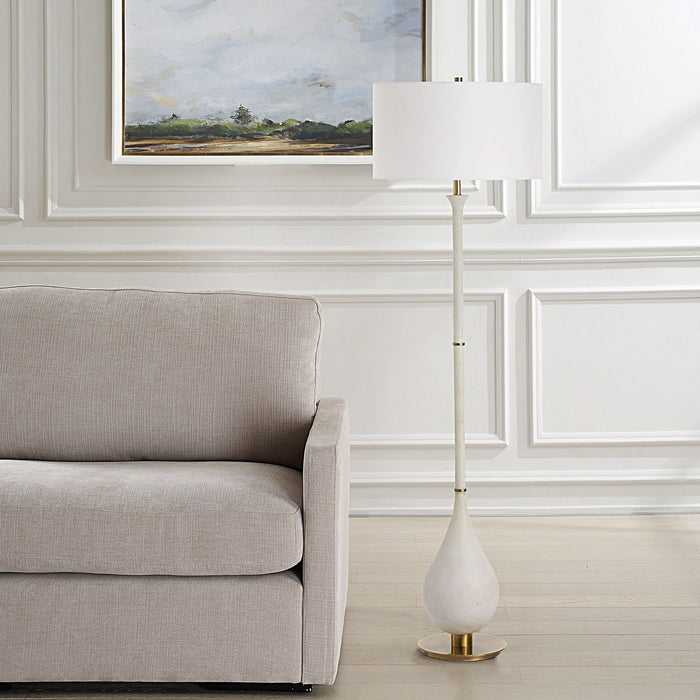 Uttermost 30461 One Light Floor Lamp, Brushed Antique Brass