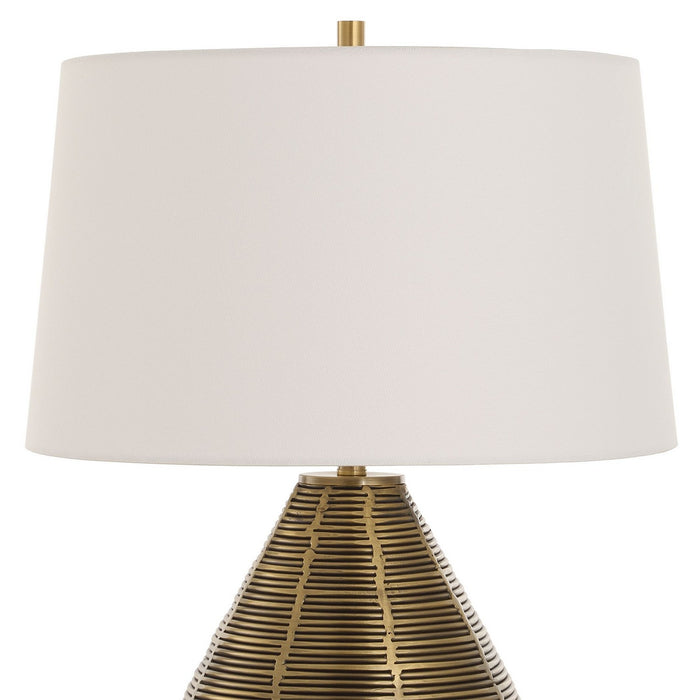 Uttermost 30463 One Light Table Lamp, Brushed Brass