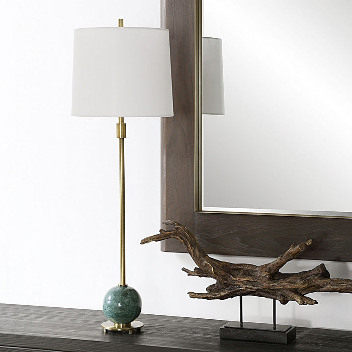 Uttermost 30466 One Light Buffet Lamp, Brushed Brass