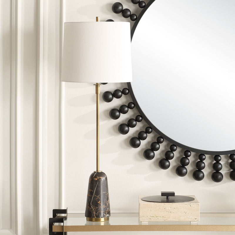 Uttermost 30467 One Light Buffet Lamp, Brushed Brass