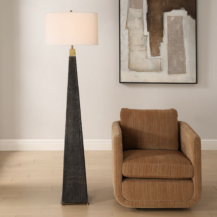 Uttermost 30469 One Light Floor Lamp, Brass