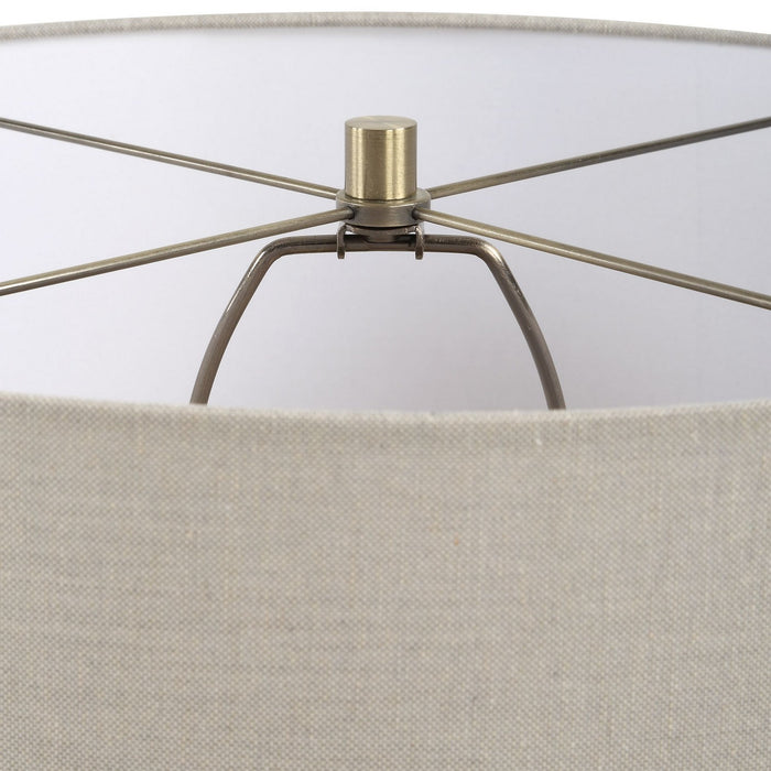 Uttermost 30472 One Light Table Lamp, Light Beige Linen Wrapped