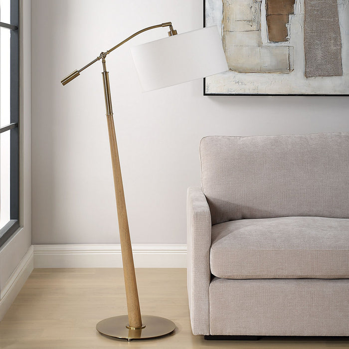 Uttermost 30485 One Light Floor Lamp, Antique Brass