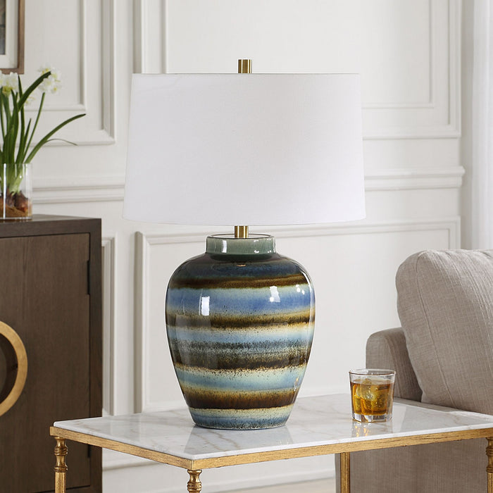 Uttermost 30493 One Light Table Lamp, Antique Brass