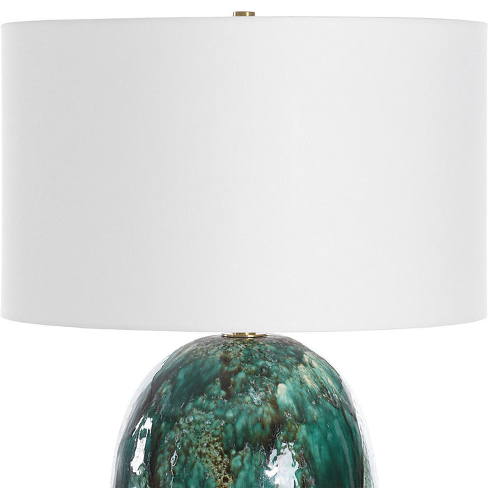 Uttermost 30494 One Light Table Lamp, Brushed Brass