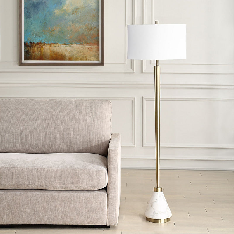 Uttermost 30515 One Light Floor Lamp, Brass