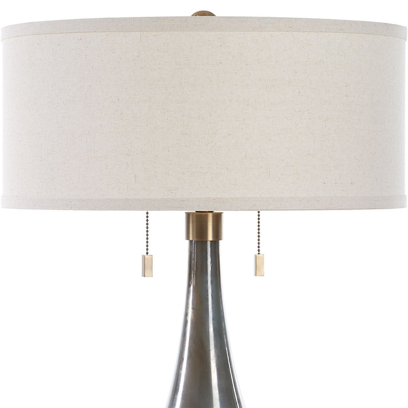 Uttermost 30518 Two Light Table Lamp, Brushed Brass