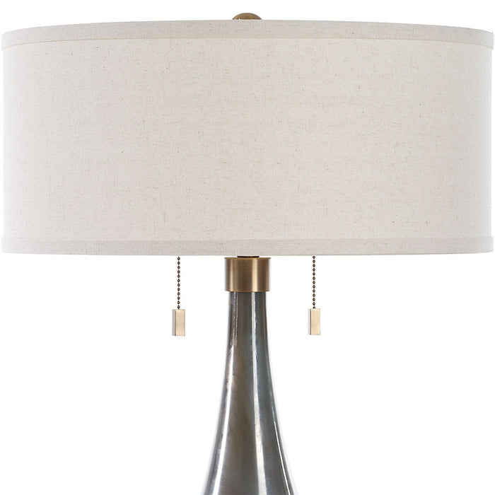 Uttermost 30518 Two Light Table Lamp, Brushed Brass