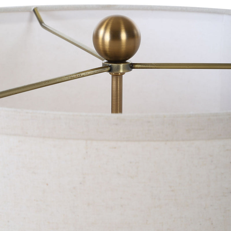 Uttermost 30518 Two Light Table Lamp, Brushed Brass