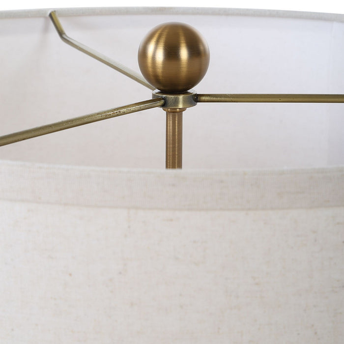 Uttermost 30518 Two Light Table Lamp, Brushed Brass