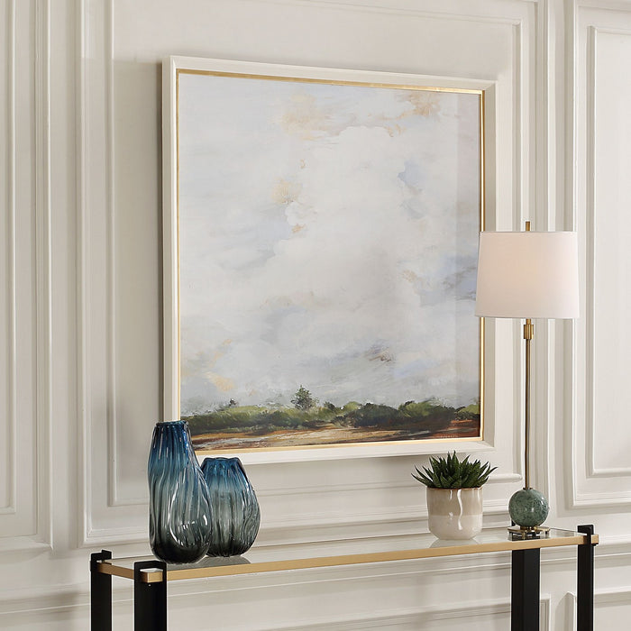 Uttermost 32383 Landscape Print, White Wood