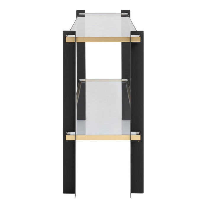 Uttermost 50073 Console Table, Matte Black And Gold Leaf