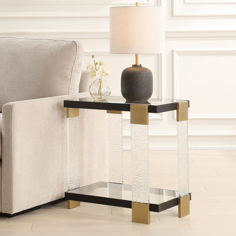Uttermost 50075 Side Table, Satin Black