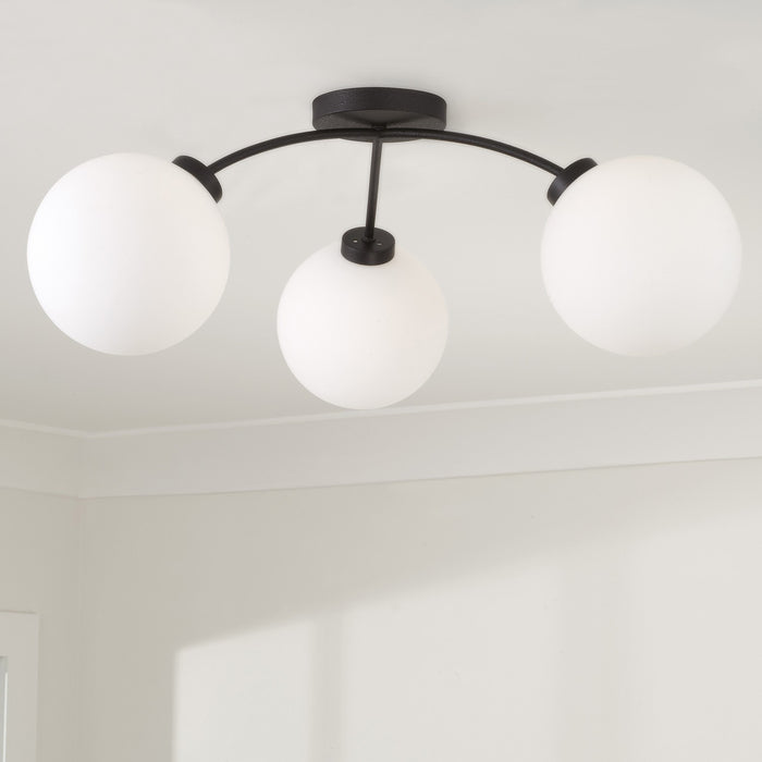 Capital Lighting 257131BI-557 Three Light Semi Flush Mount, Black Iron