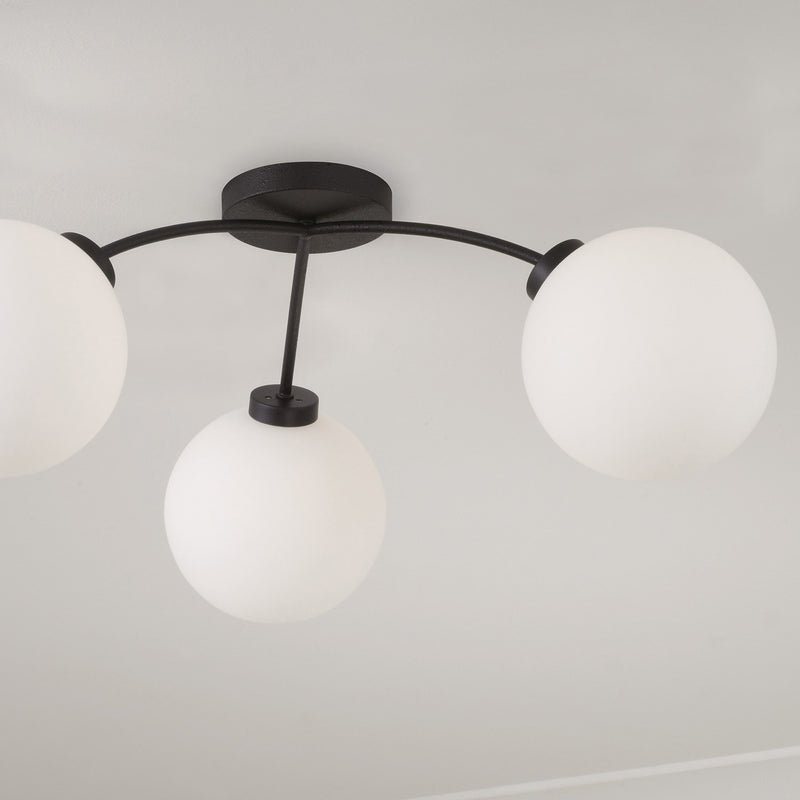 Capital Lighting 257131BI-557 Three Light Semi Flush Mount, Black Iron