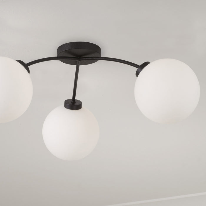 Capital Lighting 257131BI-557 Three Light Semi Flush Mount, Black Iron