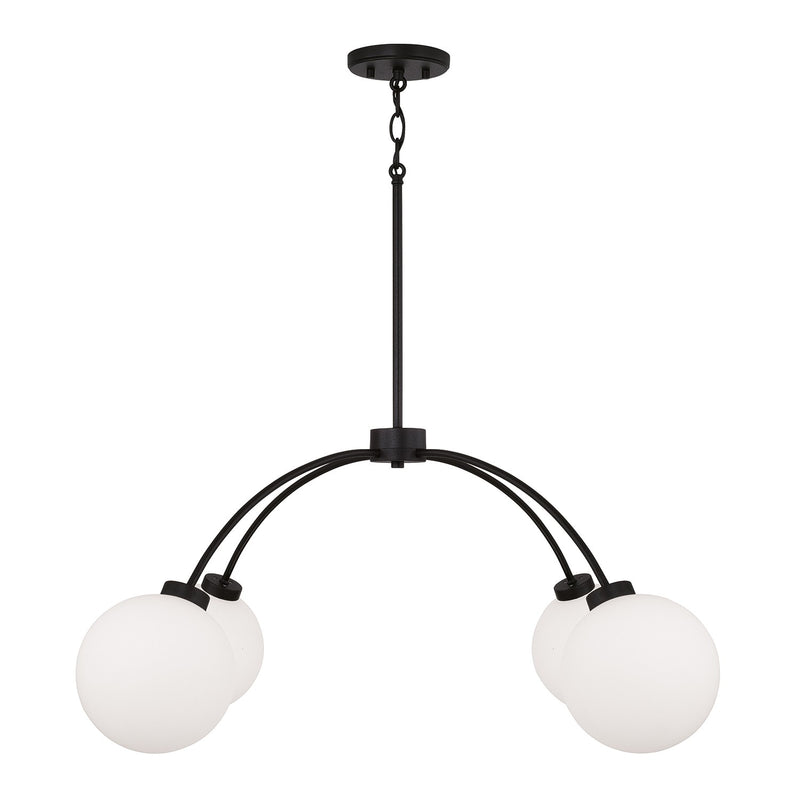 Capital Lighting 457141BI-557 Four Light Chandelier, Black Iron