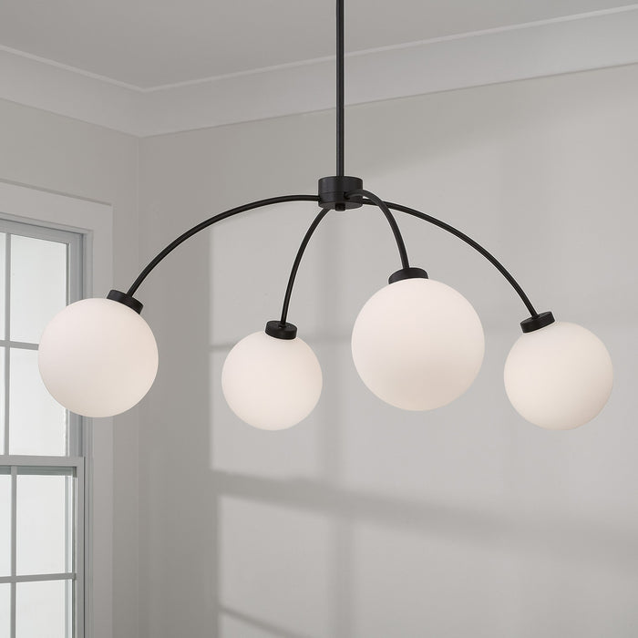 Capital Lighting 457141BI-557 Four Light Chandelier, Black Iron