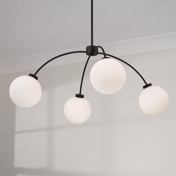 Capital Lighting 457141BI-557 Four Light Chandelier, Black Iron