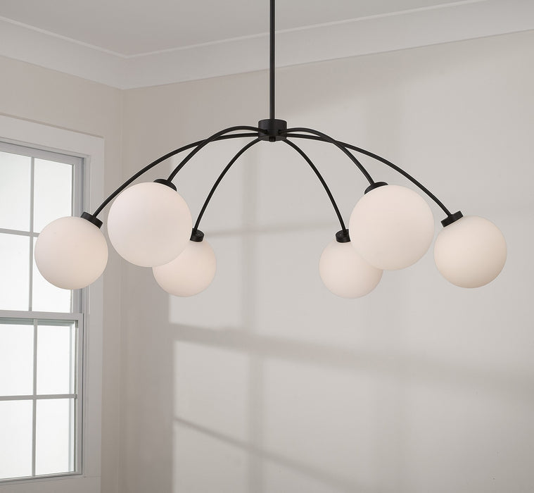 Capital Lighting 457161BI-557 Six Light Chandelier, Black Iron