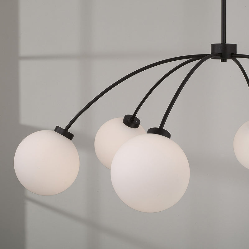 Capital Lighting 457161BI-557 Six Light Chandelier, Black Iron