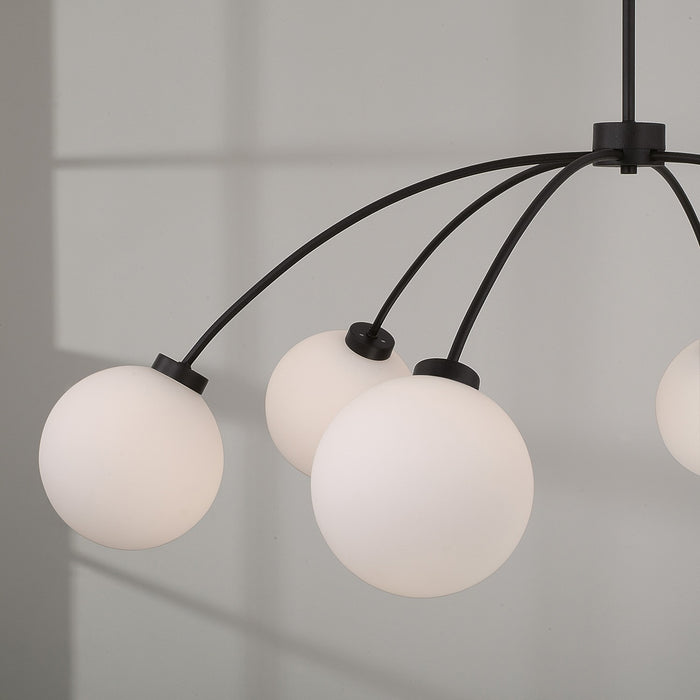 Capital Lighting 457161BI-557 Six Light Chandelier, Black Iron